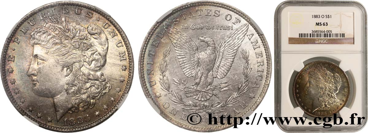ÉTATS-UNIS D AMÉRIQUE 1 Dollar Morgan 1883 Nouvelle-Orléans SPL63 NGC