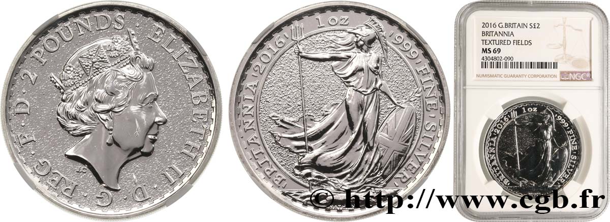 ROYAUME-UNI 2 Pounds Britannia 2016  FDC69 NGC