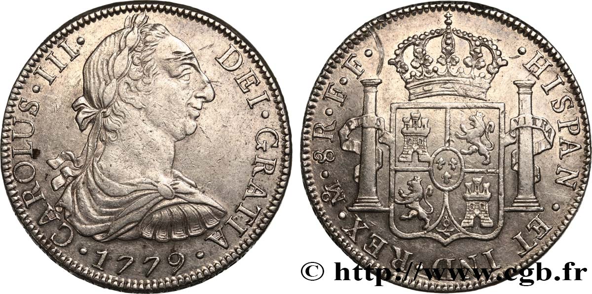 MEXIKO 8 Reales Charles III 1779 Mexico fVZ/VZ 