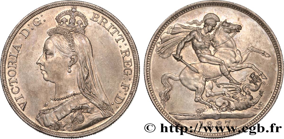 GRAN BRETAGNA - VICTORIA 1 Crown buste du jubilé 1887  SPL 