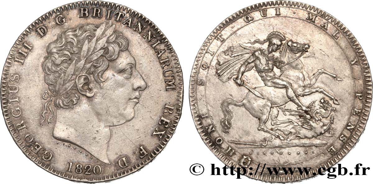 GRAN BRETAGNA - GIORGIO III Crown 1820 Londres q.SPL 