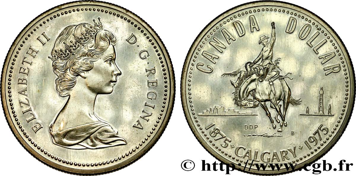 CANADA 1 Dollar centenaire de Calgary 1975  SPL 