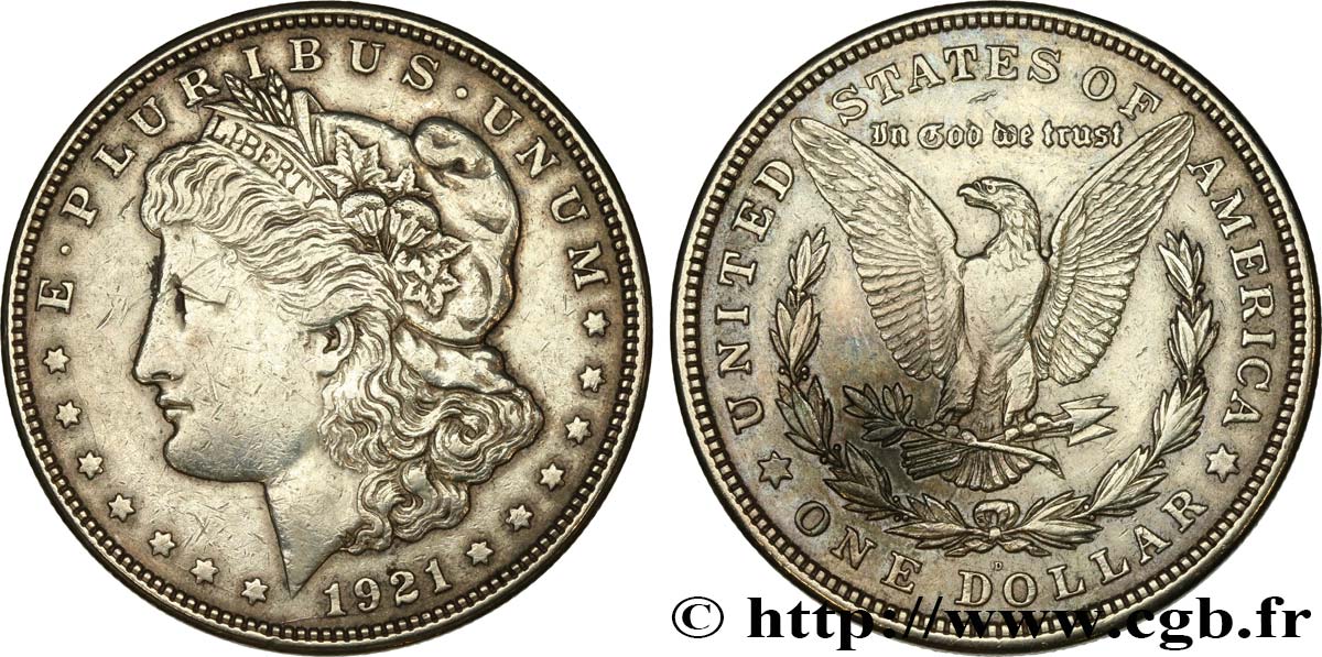 VEREINIGTE STAATEN VON AMERIKA 1 Dollar Morgan 1921 Denver fVZ 