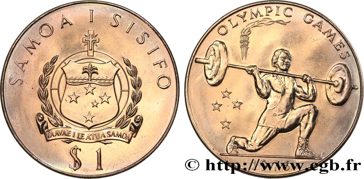 SAMOA Ouest 1 Tala emblème / haltérophilie 1976  SPL 