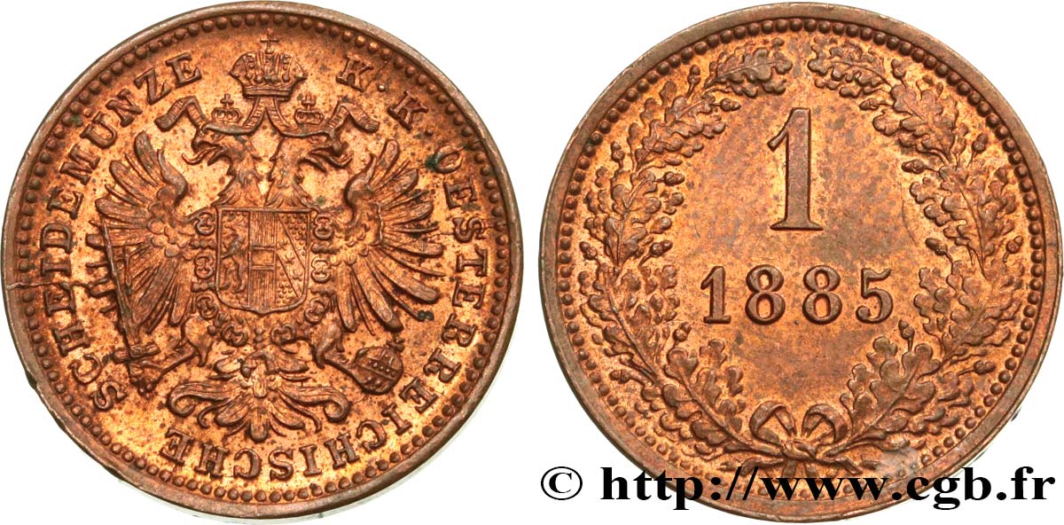 AUTRICHE 1 Kreuzer 1885 Vienne SPL 