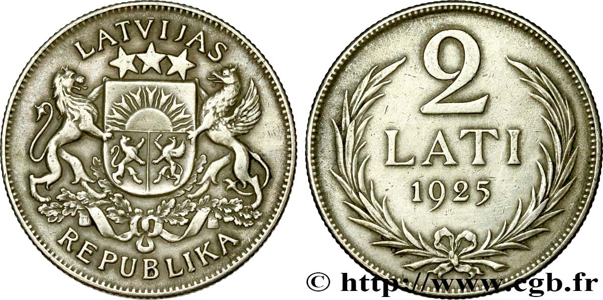 LETONIA 2 Lati emblème 1925  MBC+ 