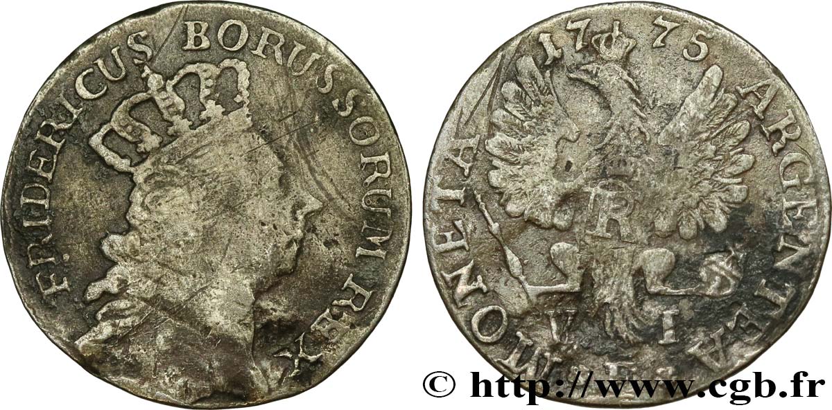 GERMANY - PRUSSIA 6 Groschen Frédéric II 1775 Königsberg F 
