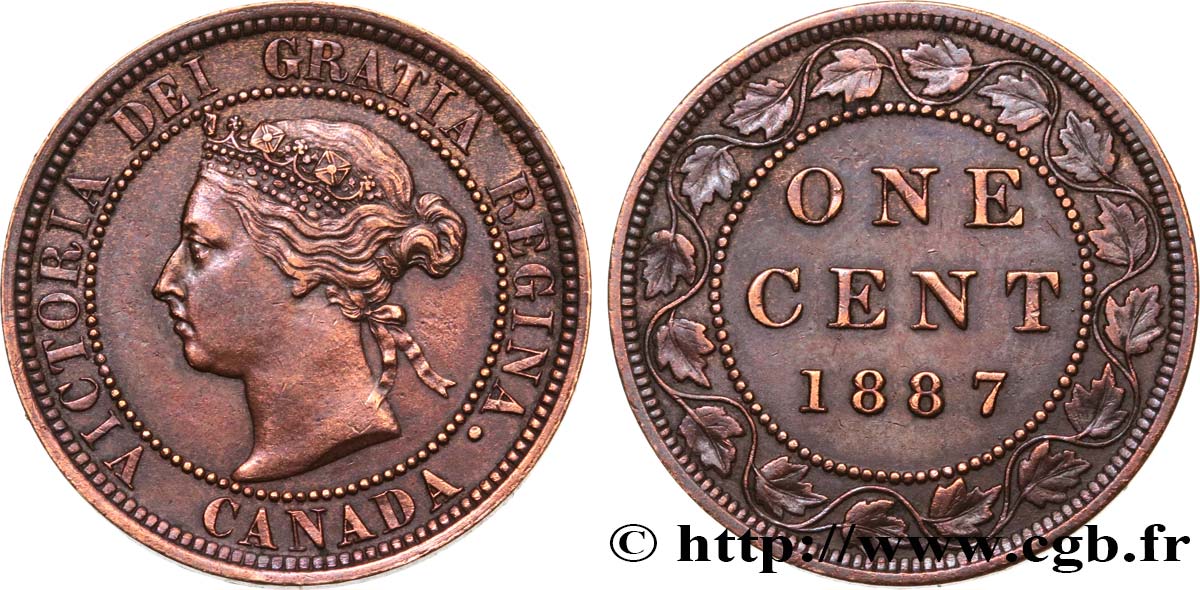 CANADA 1 Cent Victoria 1887  q.SPL 