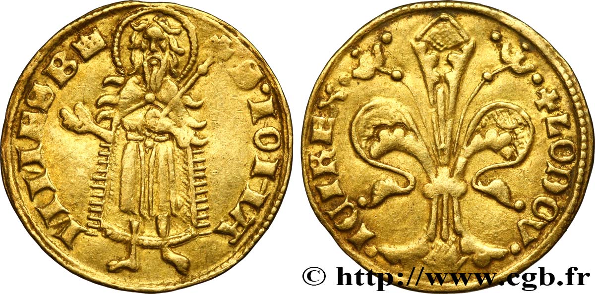 HUNGARY - LOUIS Ier Florin d or c. 1342-1382  XF 