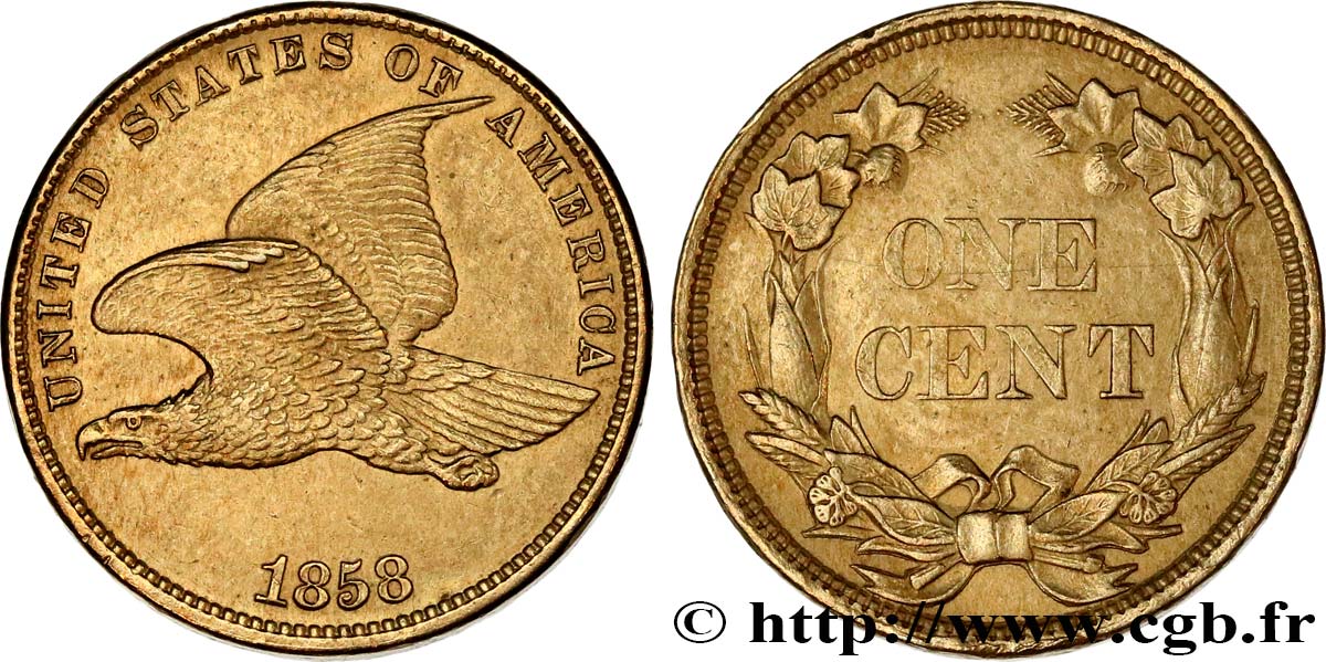 VEREINIGTE STAATEN VON AMERIKA 1 Cent “Flying Eagle” variété à petites lettres 1858 Philadelphie VZ 