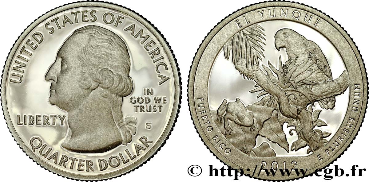 UNITED STATES OF AMERICA 1/4 Dollar Parc National El Yunque - Porto Rico - Silver Proof 2012 San Francisco MS 