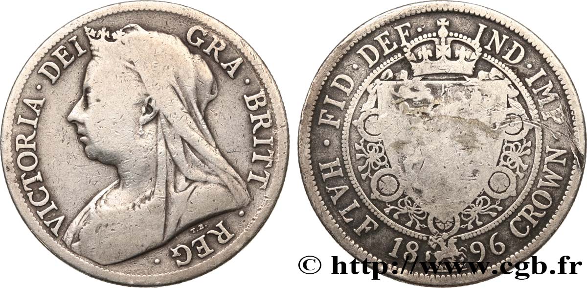REINO UNIDO 1/2 Crown Victoria “Old Head” 1896  BC 