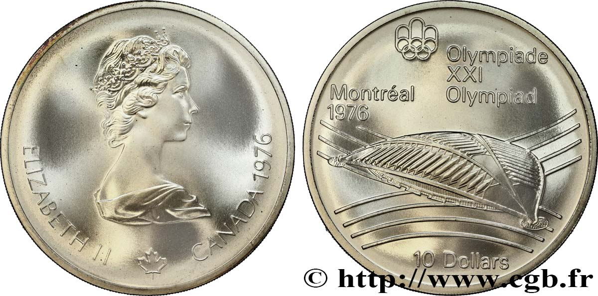 CANADA 10 Dollars JO Montréal 1976 vélodrome olympique 1976  MS 