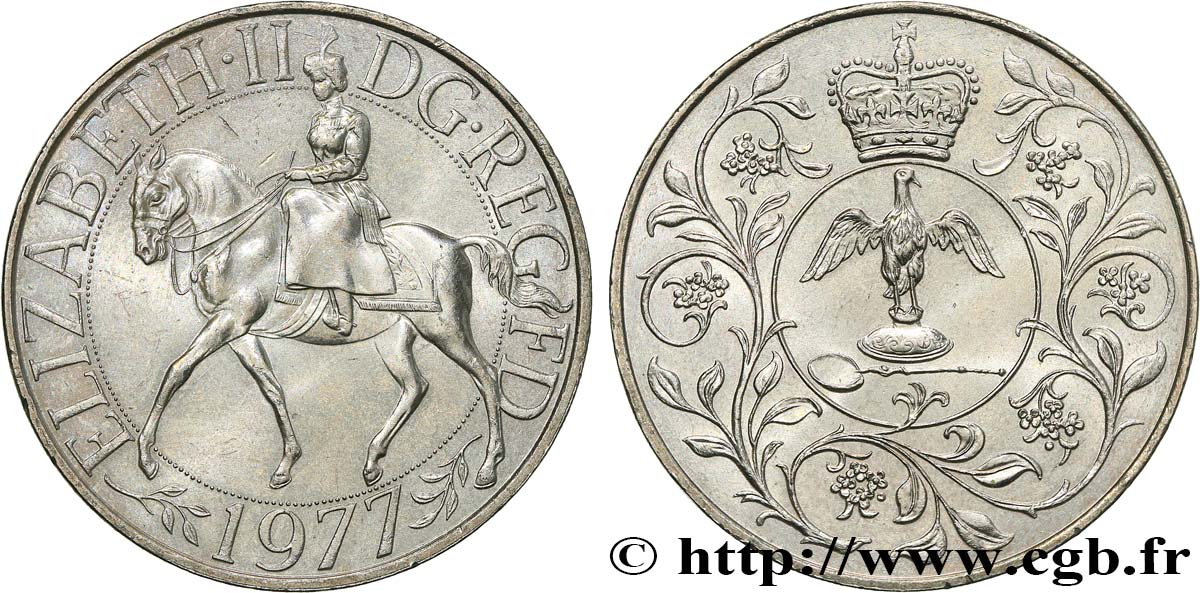ROYAUME-UNI 25 New Pence jubilé d’argent d’Elisabeth II 1977  SPL 