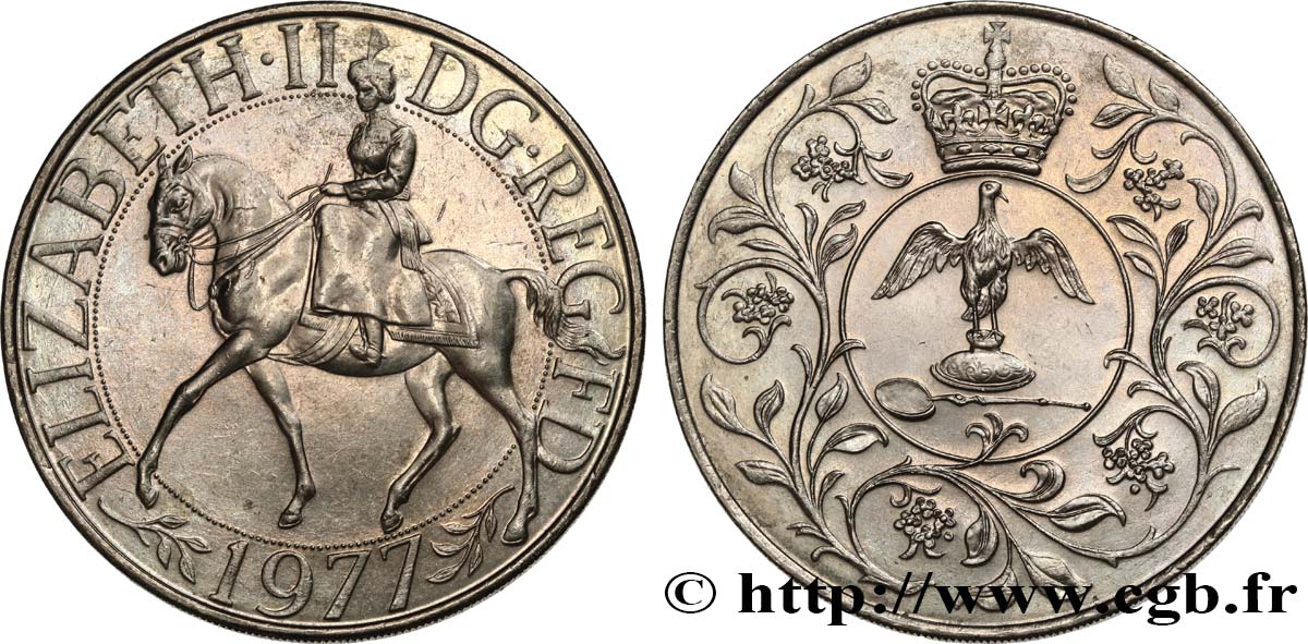 REINO UNIDO 25 New Pence jubilé d’argent d’Elisabeth II 1977  SC 