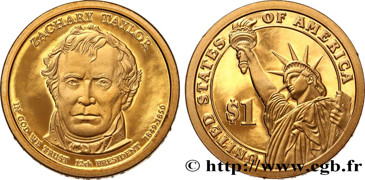 UNITED STATES OF AMERICA 1 Dollar Présidentiel Zachary Taylor - Proof 2009 San Francisco MS 