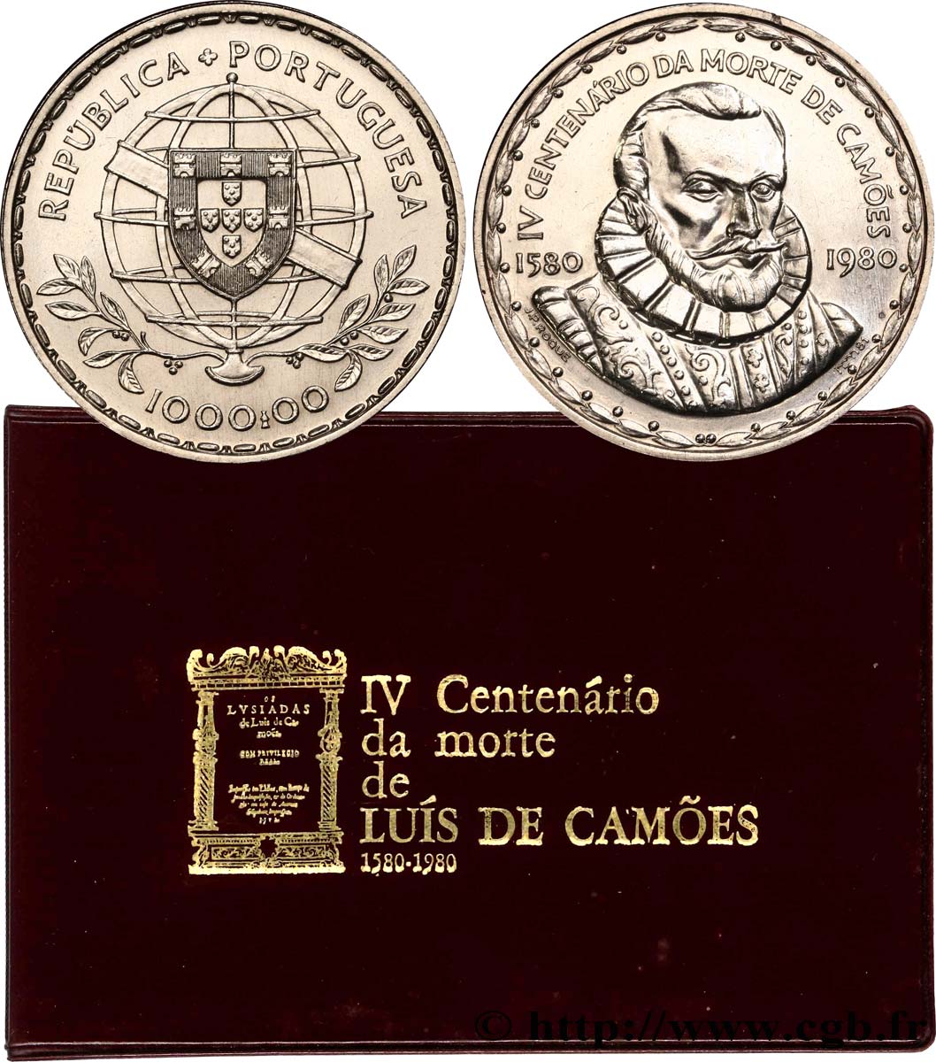 PORTOGALLO 1000 Escudos 400e anniversaire de la mort de Luis de Camoes 1980  MS 