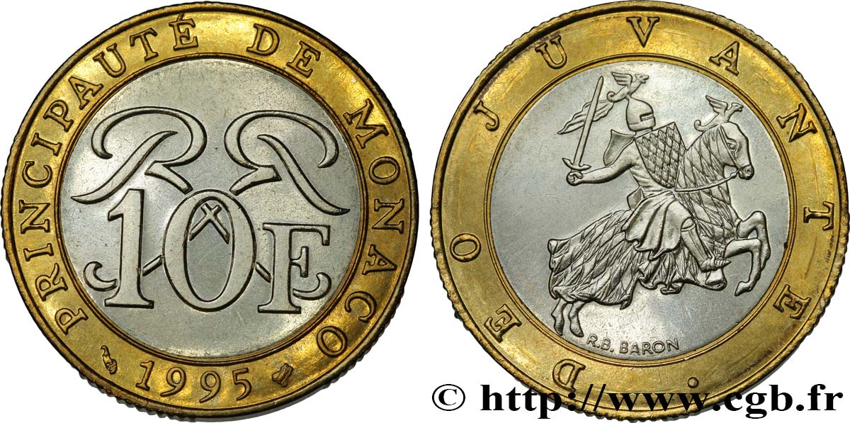 MONACO 10 Francs Rainier III 1995 Paris MS 