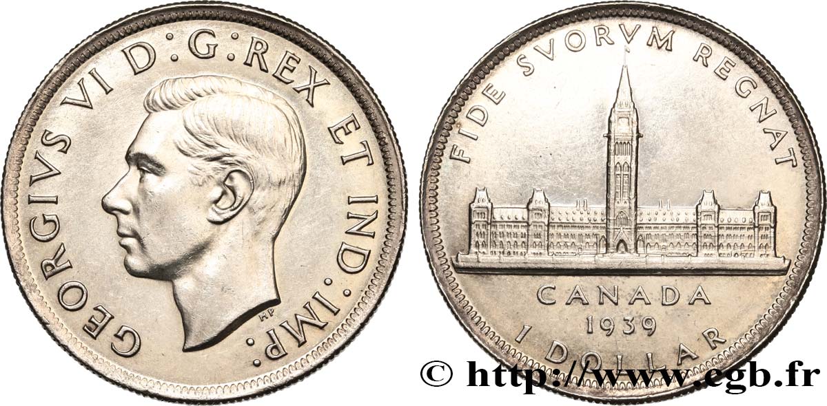 CANADA 1 Dollar Georges VI - visite royale au parlement 1939  SUP 