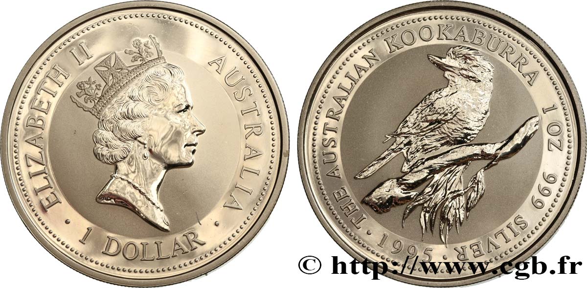 ARGENT D INVESTISSEMENT 1 Oz - 1 Dollar kookaburra Proof  1995 Perth FDC 