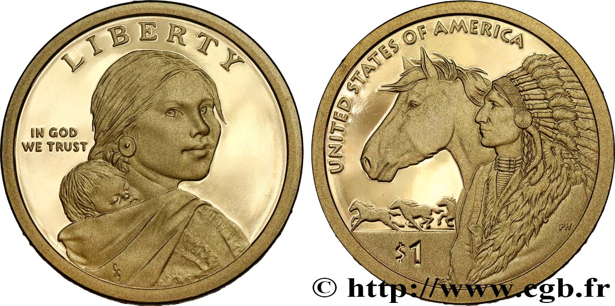 UNITED STATES OF AMERICA 1 Dollar Sacagawea - Proof 2012 San Francisco MS 