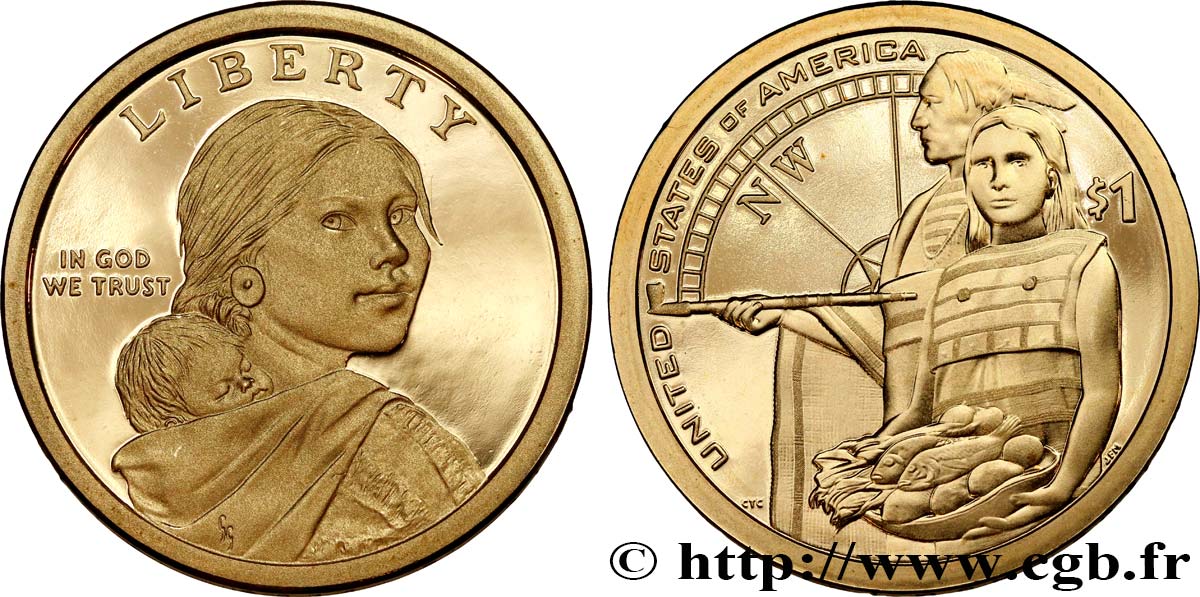 UNITED STATES OF AMERICA 1 Dollar Sacagawea - Proof 2014 San Francisco MS 