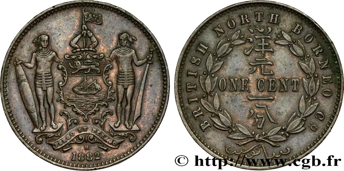 MALAYSIA - BRITISCH-NORDBORNEO 1 Cent 1882 Heaton fVZ 