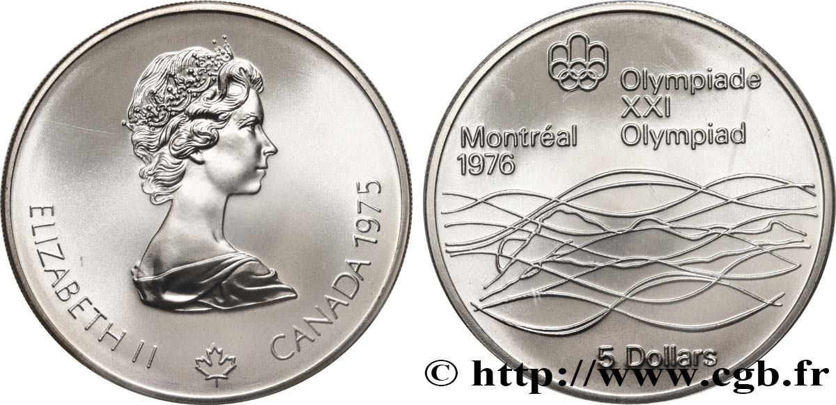CANADA 5 Dollars JO Montréal 1976 natation 1975 Ottawa FDC 