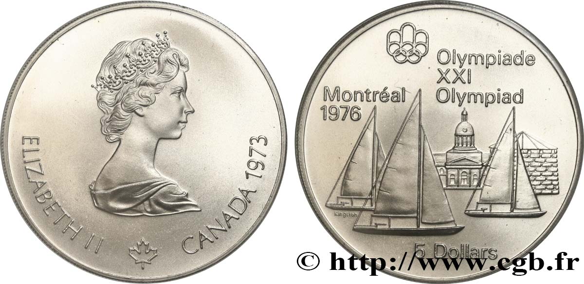 CANADá
 5 Dollars JO Montréal 1976 voiliers 1973  FDC 