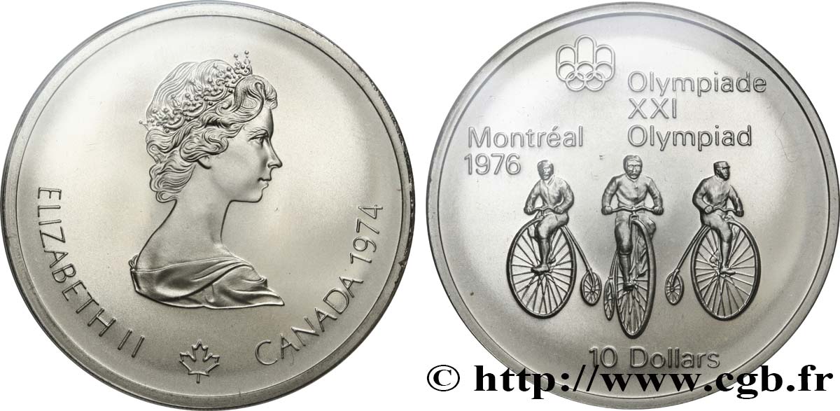 CANADA 10 Dollars JO Montréal 1976 cyclisme 1974  FDC 