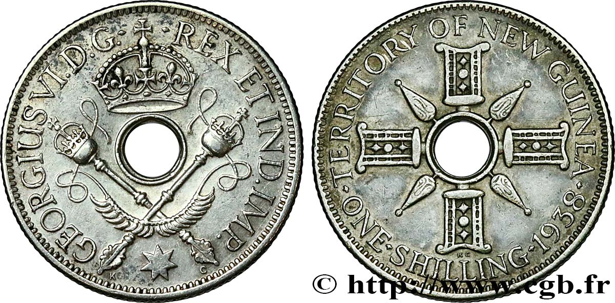 NUEVA GUINEA 1 Shilling frappe au nom de Georges V 1938  MBC+ 