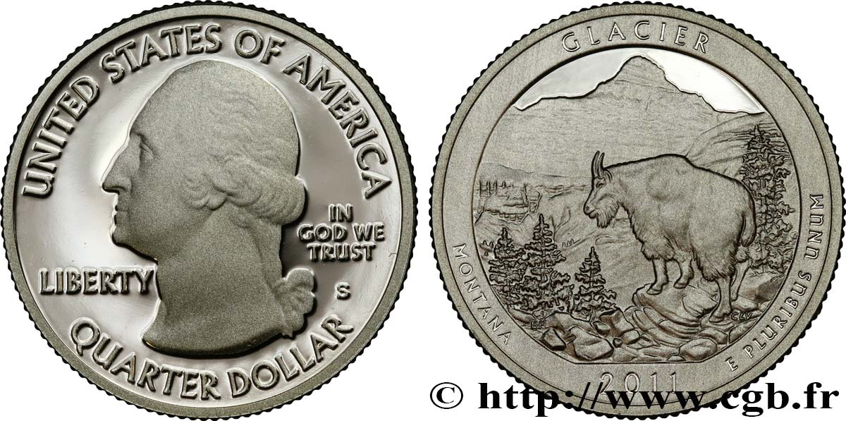 VEREINIGTE STAATEN VON AMERIKA 1/4 Dollar Parc National de Glacier - Montana - Silver Proof 2011 San Francisco fST 