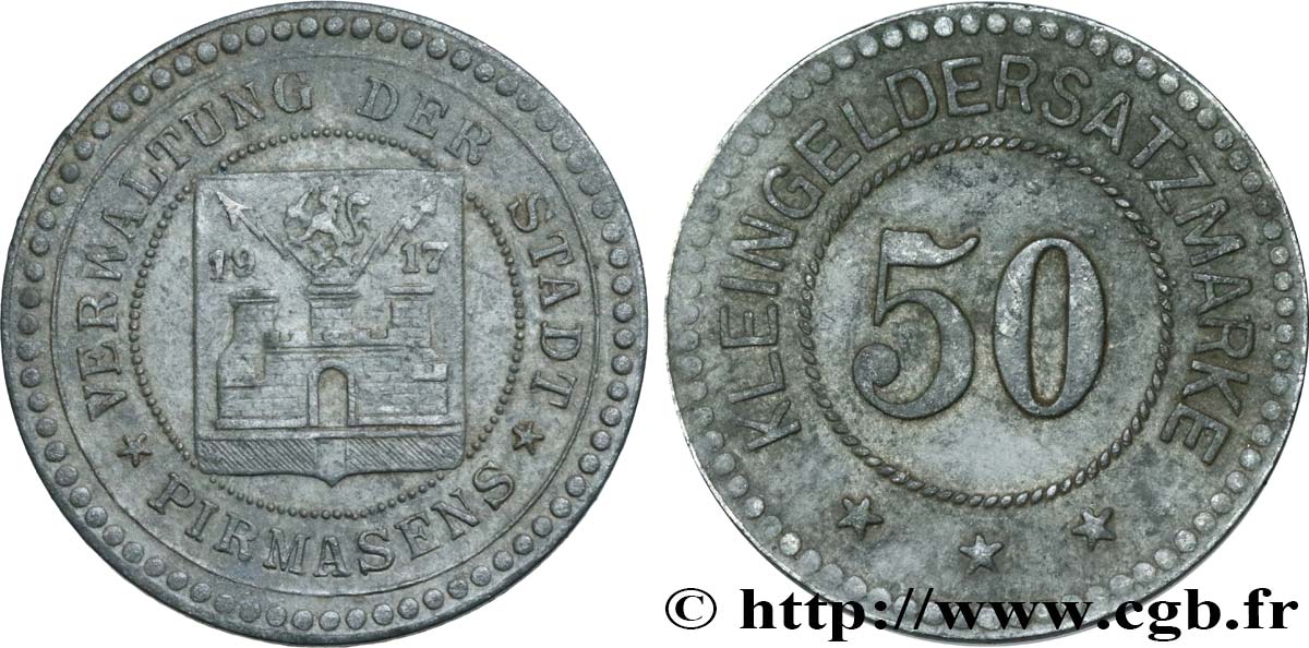 GERMANY - Notgeld 50 Pfennig Pirmasens N.D.  XF 