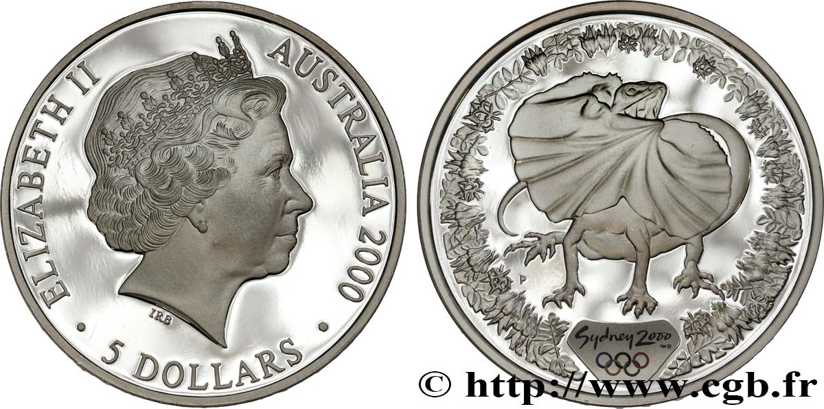 AUSTRALIA 5 Dollars Sydney 2000 - lézard à collerette 1998  MS 