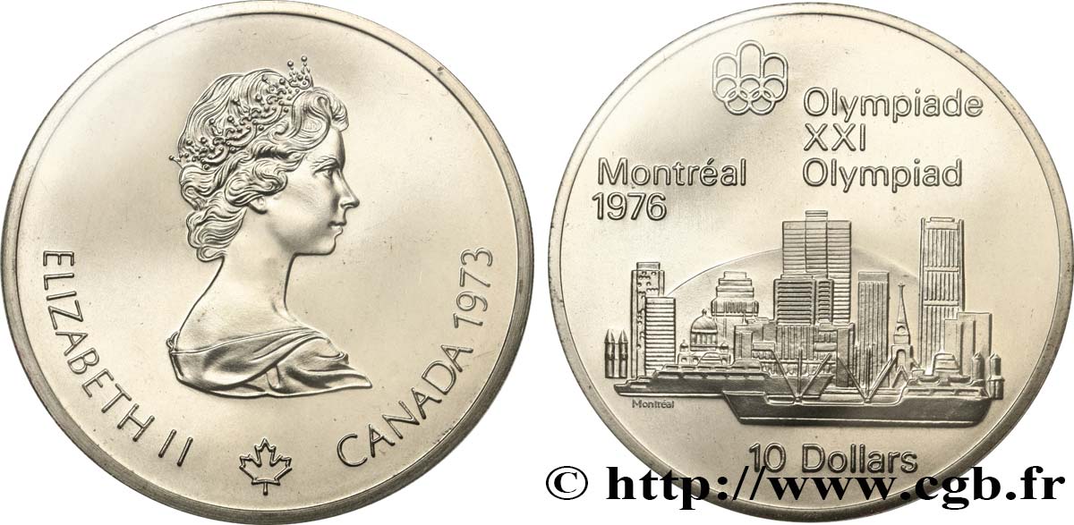 KANADA 10 Dollars JO Montréal 1976 “skyline” de Montréal 1973  ST 