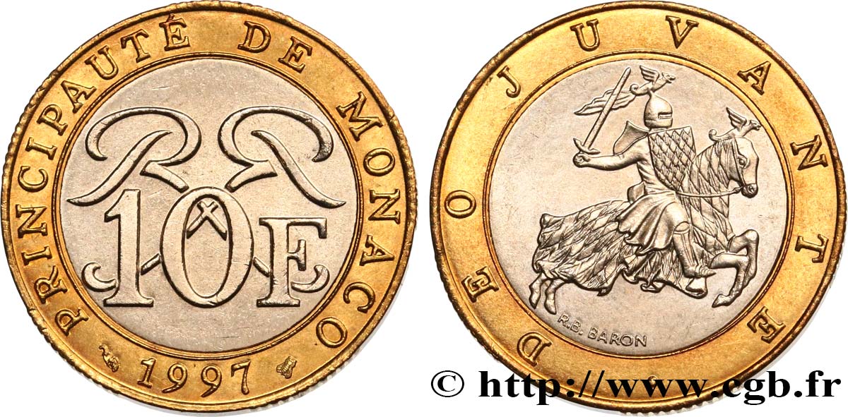 MONACO 10 Francs Rainier III 1997 Paris MS 