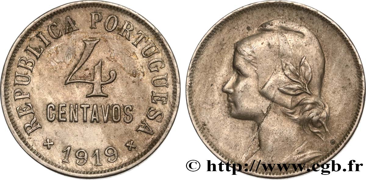 PORTUGAL 4 Centavos 1919  EBC 