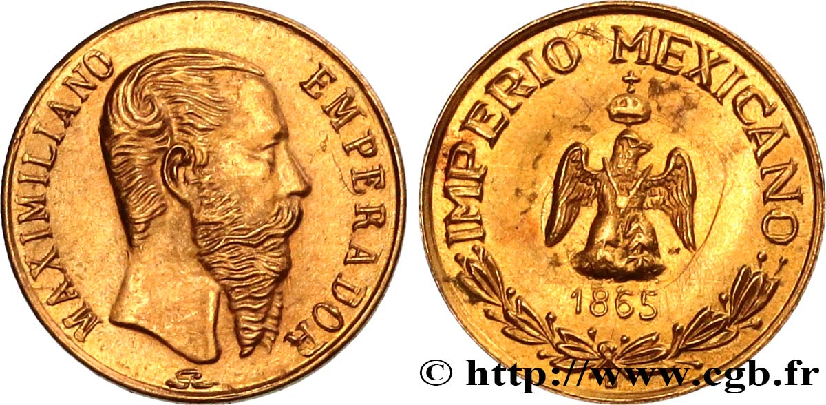 MÉXICO Peso or fantaisie Maximilien (1865)  SC 