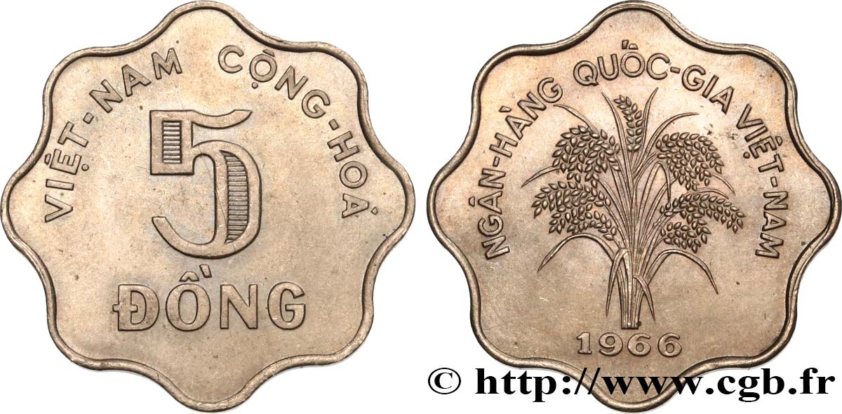 SOUTH VIETNAM 5 Dong 1966 fwo 521617 World coins