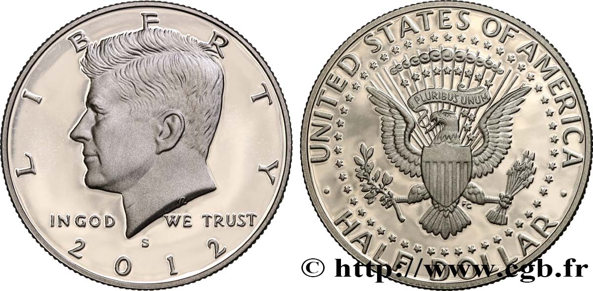 STATI UNITI D AMERICA 1/2 Dollar Kennedy Silver Proof 2012 San Francisco MS 