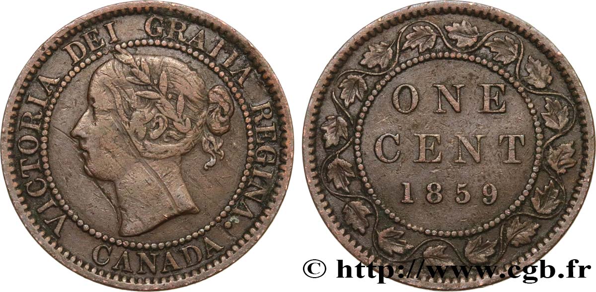 CANADA 1 Cent Victoria 1859  TTB 