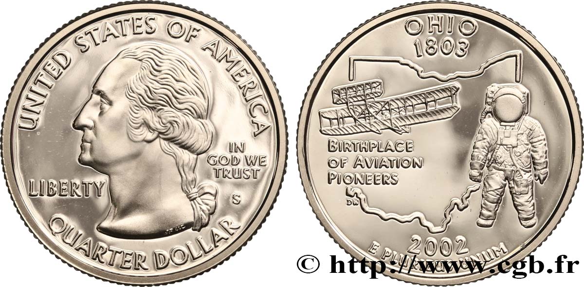 ÉTATS-UNIS D AMÉRIQUE 1/4 Dollar Ohio - Silver Proof 2002 San Francisco SPL 