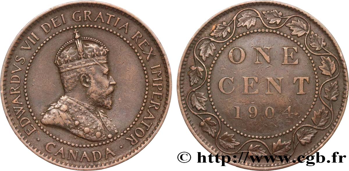 CANADA 1 Cent Edouard VII 1904  TTB 