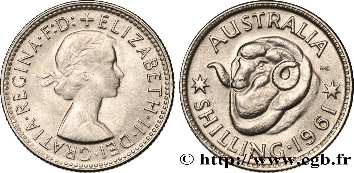 AUSTRALIA 1 Shilling Elisabeth II 1961  SC 