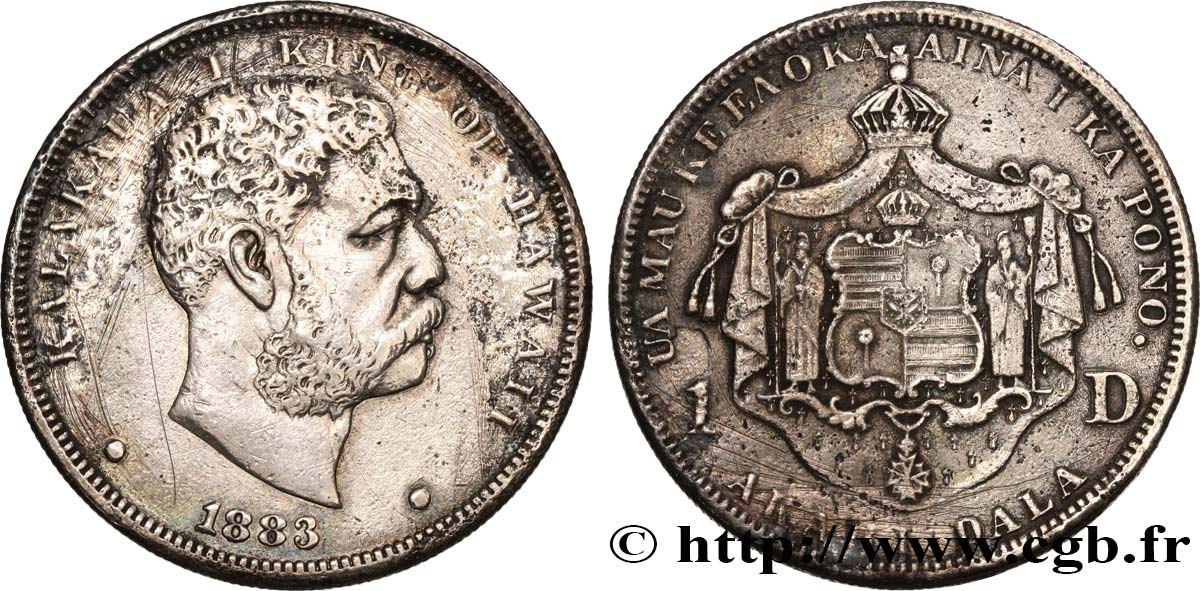 HAWAII 1 Dollar roi Kalakaua Ier 1883  MB autre