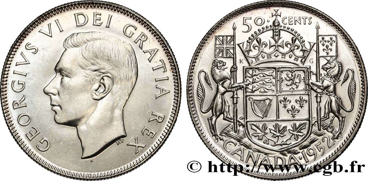 CANADA 50 Cents Georges VI 1952  MS 