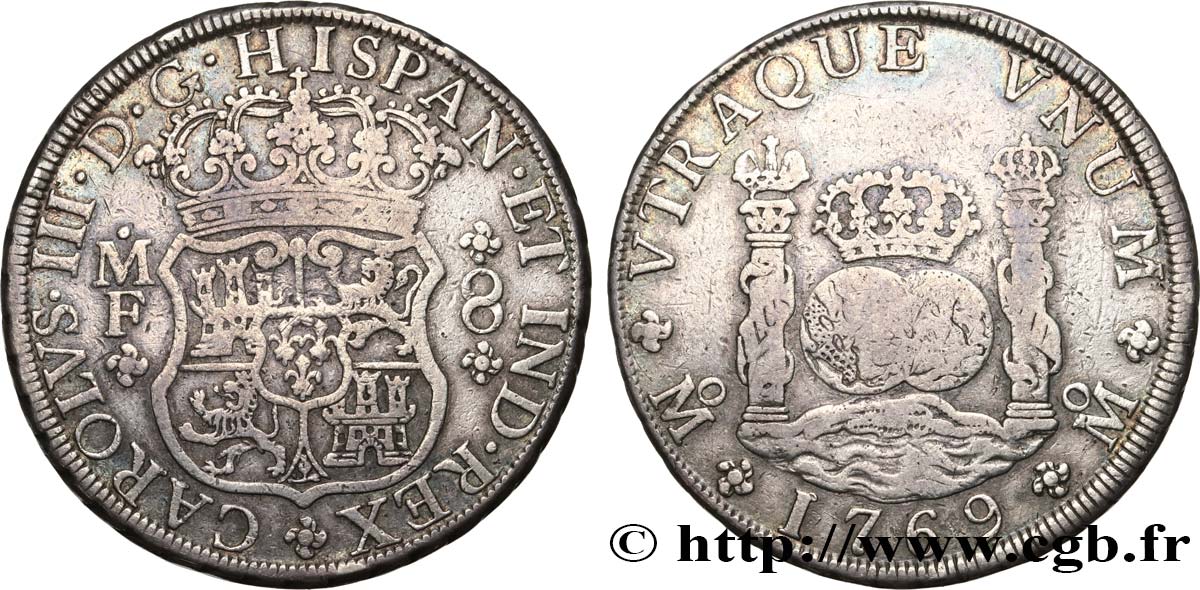MEXIQUE - CHARLES III 8 Reales 1769 Mexico TTB 