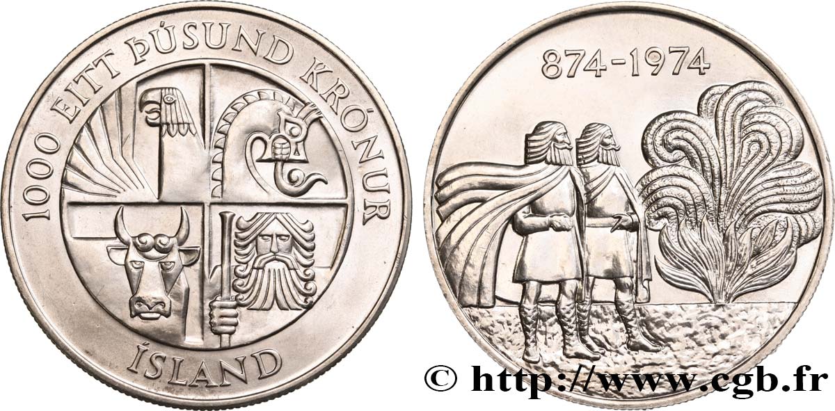 ICELAND 1000 Kronur 1974  MS 