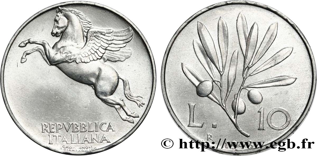 ITALIE 10 Lire 1948 Rome SPL 