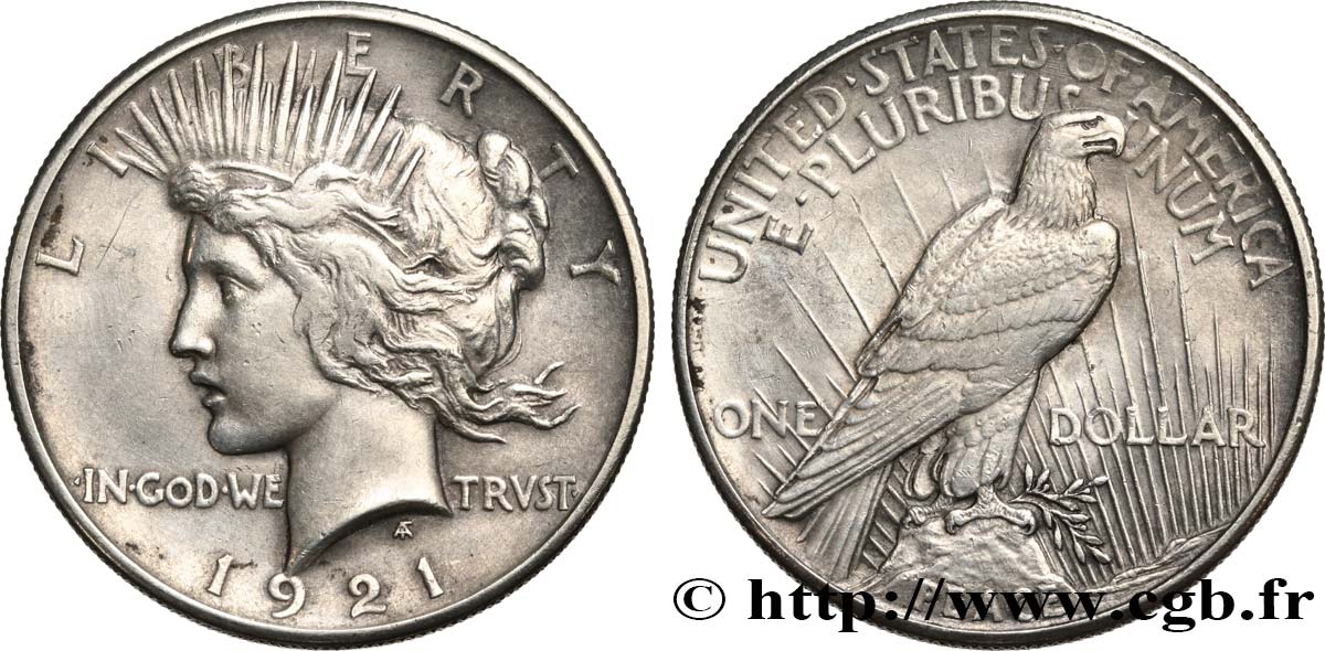 UNITED STATES OF AMERICA 1 Dollar Peace 1921 Philadelphie XF 